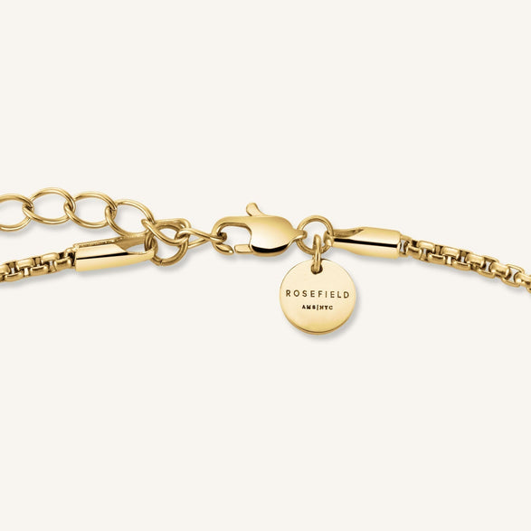 Rosefield Octagon Enamel Necklace Goudkleurig