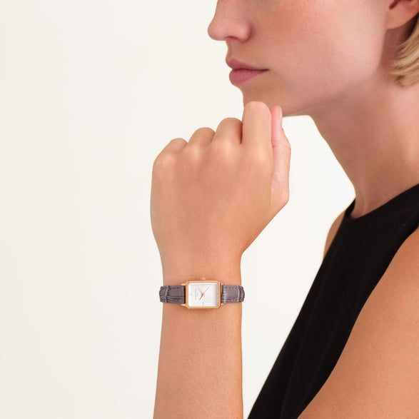 Rosefield Octagon XS Grey Leather