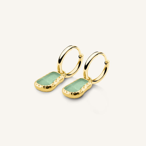 Rosefield Organic Jade Earrings Goudkleurig