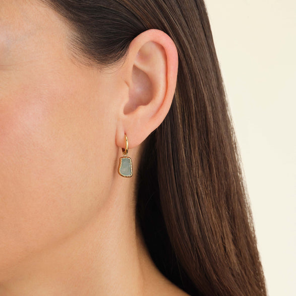 Rosefield Organic Jade Earrings Goudkleurig
