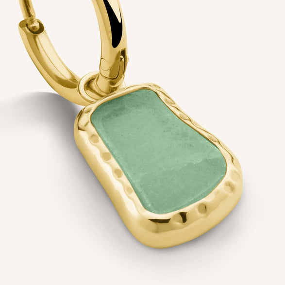 Rosefield Organic Jade Earrings Goudkleurig