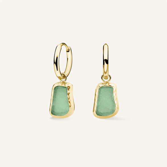 rosefield Organic Jade Earrings Goudkleurig