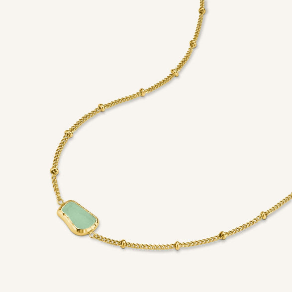 Rosefield Organic Jade Necklace Goudkleurig