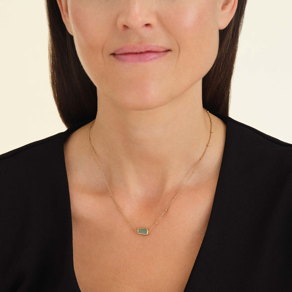 Rosefield Organic Jade Necklace Goudkleurig