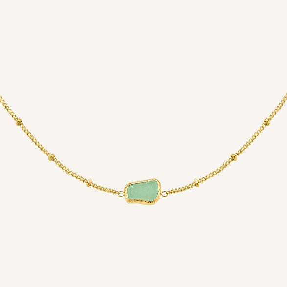 rosefield Organic Jade Necklace Goudkleurig