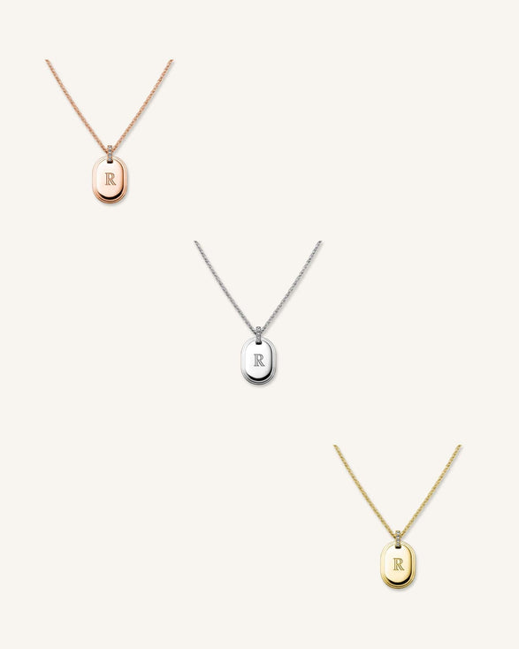 Rosefield Oval Necklace Rosé Goudkleurig