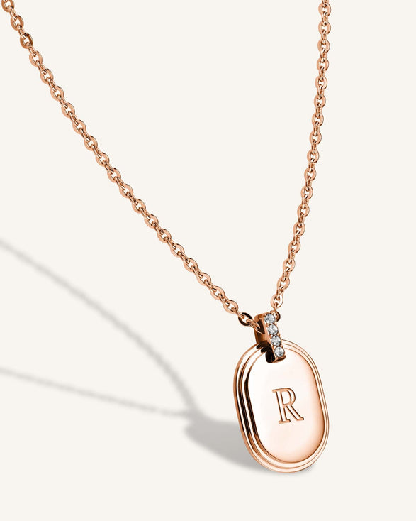 Rosefield Oval Necklace Rosé Goudkleurig