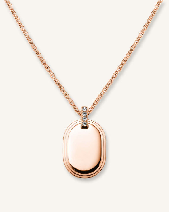Rosefield Oval Necklace Rosé Goudkleurig