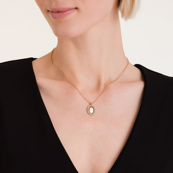 Rosefield Oval Pendant Necklace Goud