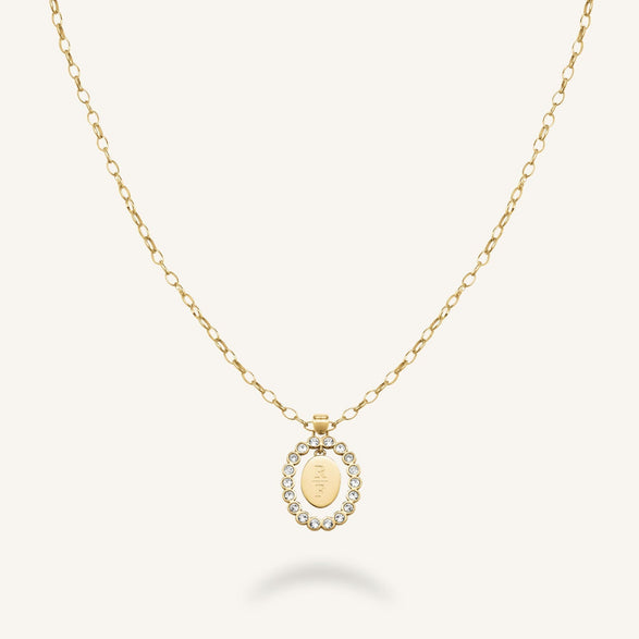 Rosefield Oval Pendant Necklace Goud