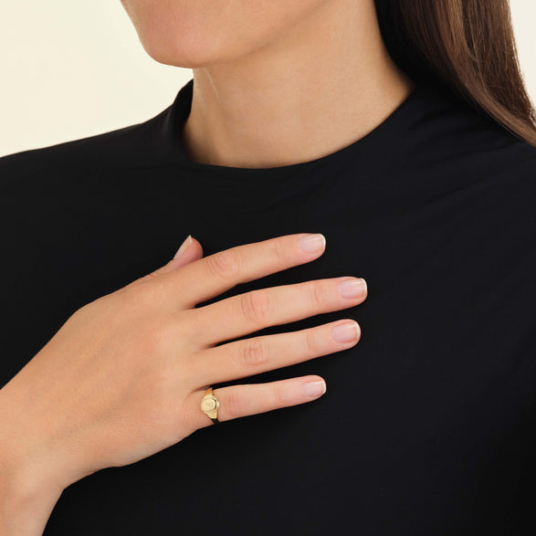 Rosefield Oval Pinky Ring Goudkleurig