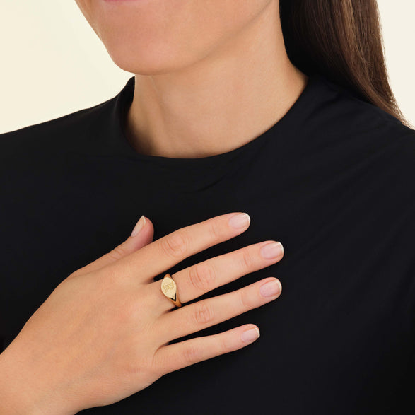 Rosefield Oval Ring Goudkleurig