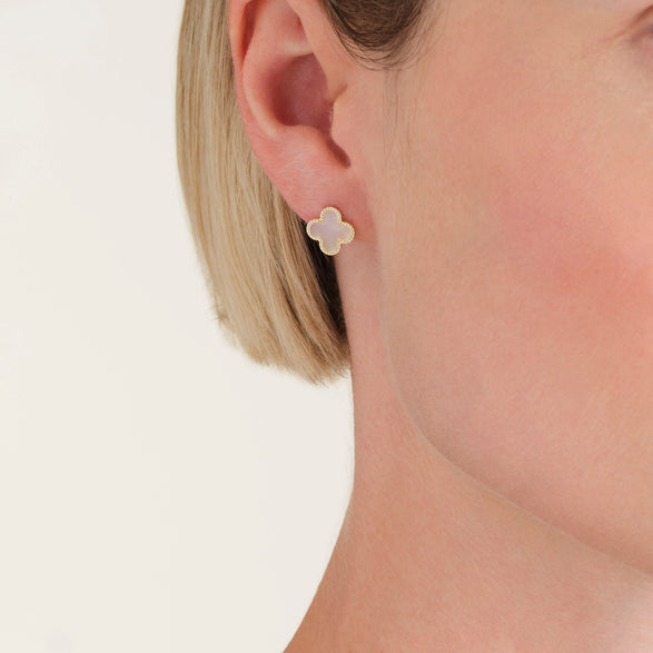 Rosefield Pearl Clover Oorknopjes