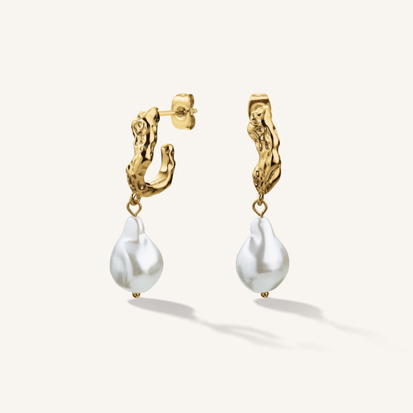 rosefield Pearl Hoops Goudkleurig