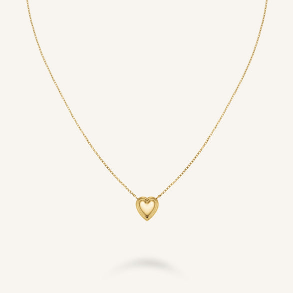rosefield Puffy Heart Necklace Goudkleurig