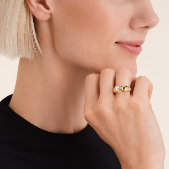 Rosefield Ridged Ring Wit