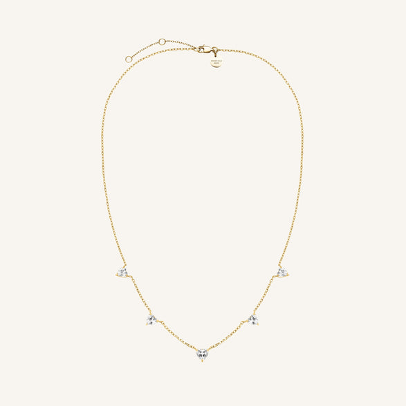 Rosefield Row Hearts Necklace Goudkleurig