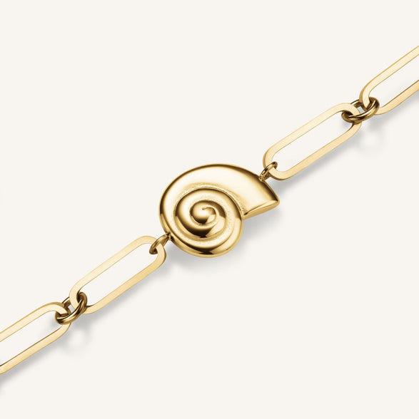 Rosefield Shell Bracelet Goudkleurig