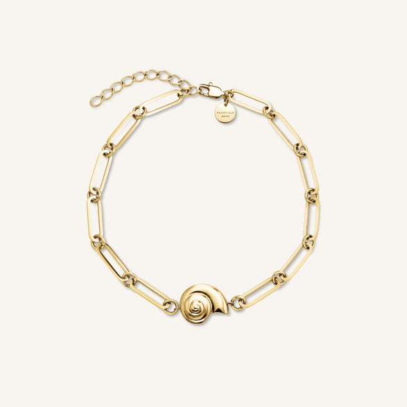 rosefield Shell Bracelet Goudkleurig