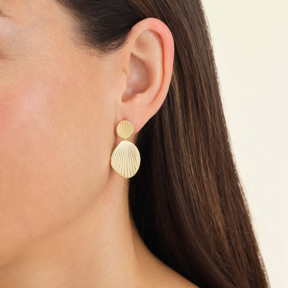Rosefield Shell Earrings Goudkleurig