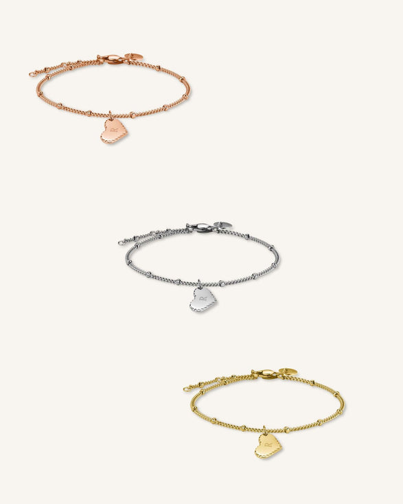 Rosefield Single Heart Bracelet Goudkleurig