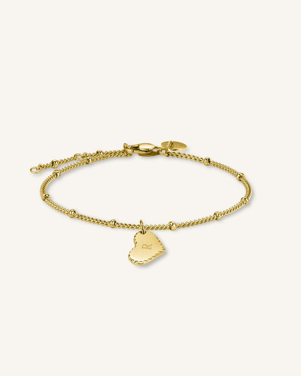 Rosefield Single Heart Bracelet Goudkleurig