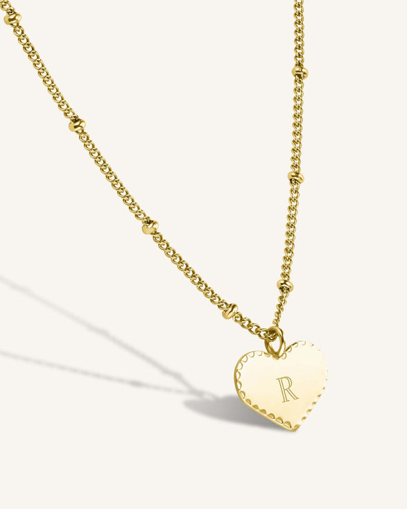 Rosefield Single Heart Necklace Goudkleurig