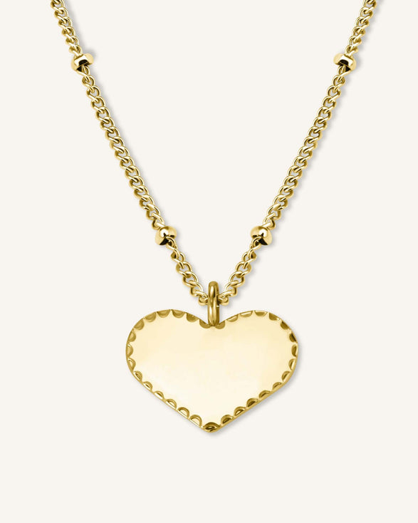 rosefield Single Heart Necklace Goudkleurig