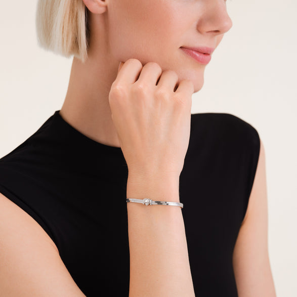 Rosefield Snake Heart Bracelet Silver