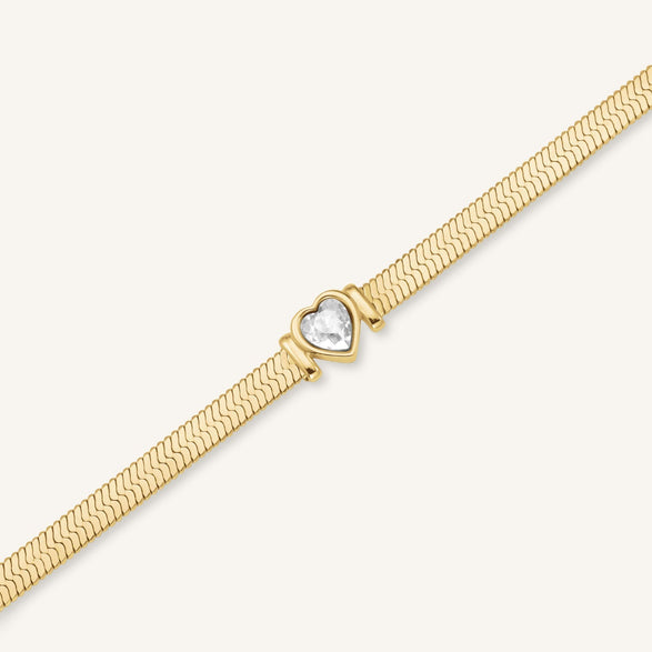 Rosefield Snake Heart Bracelet Wit