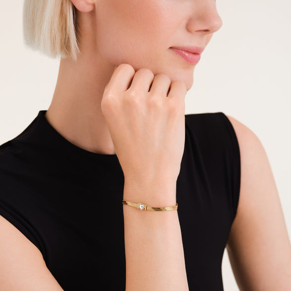 Rosefield Snake Heart Bracelet Wit