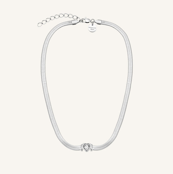 Rosefield Snake Heart Choker Silver