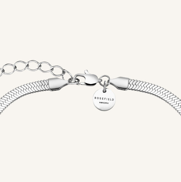 Rosefield Snake Heart Choker Silver