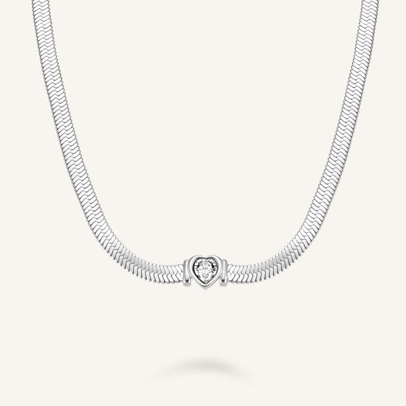 rosefield Snake Heart Choker Silver