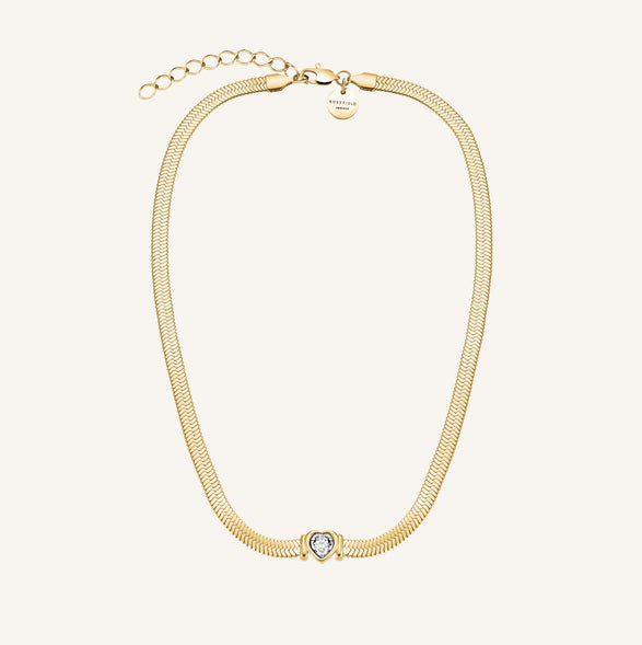 Rosefield Snake Heart Choker Wit