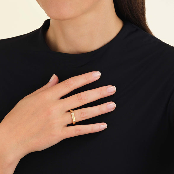 Rosefield Squared Ring Rosé Goudkleurig