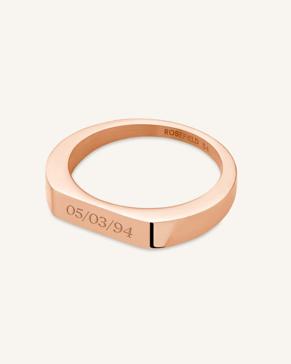 Rosefield Squared Ring Rosé Goudkleurig
