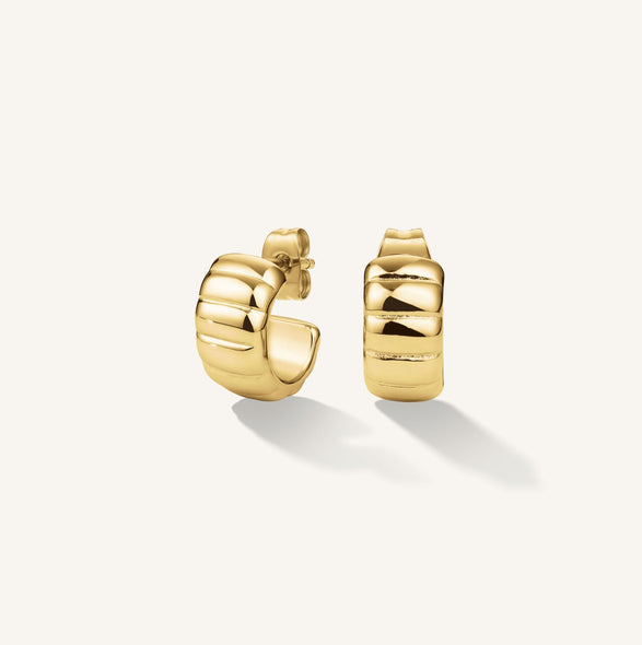 rosefield Stripe Hoops Goudkleurig