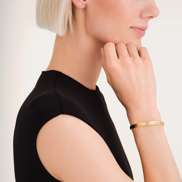 Rosefield Striped Bangle Goud