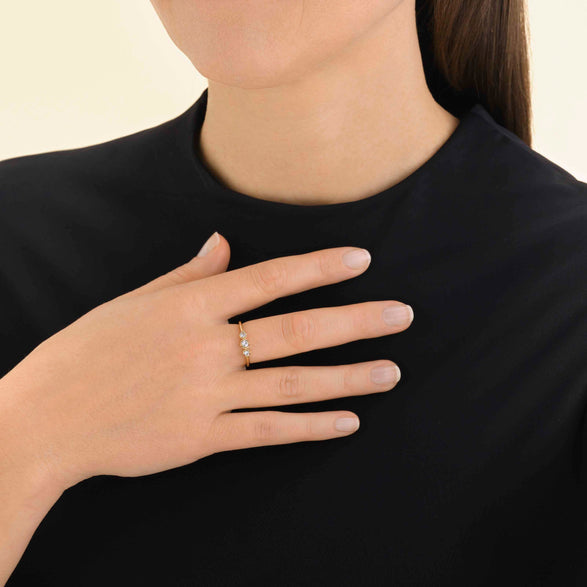 Rosefield Trio Chaton Ring