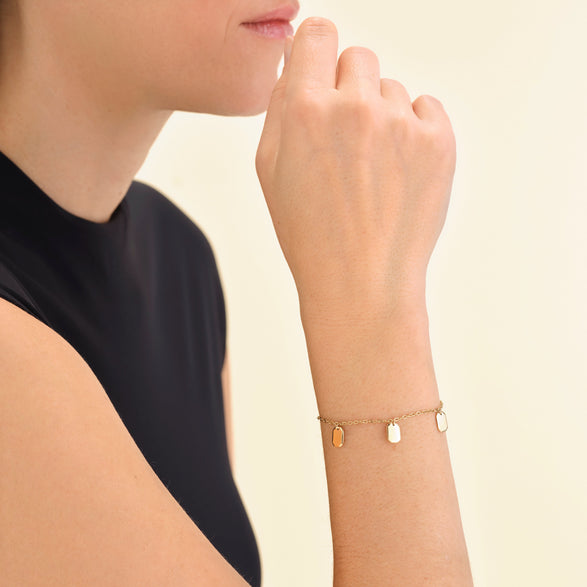 Rosefield Triple Octagon Bracelet Goudkleurig