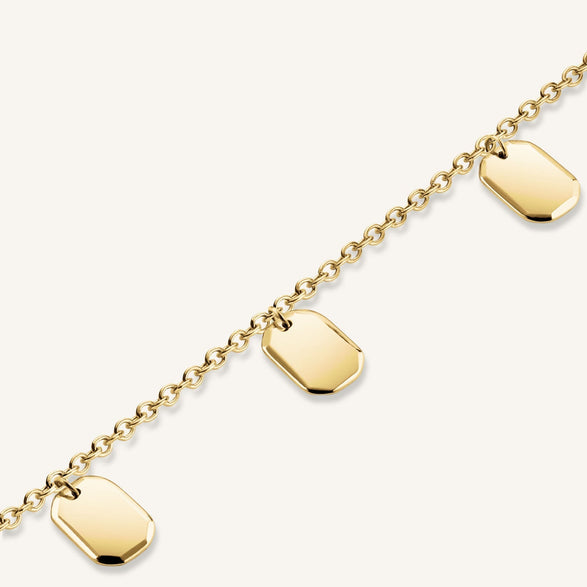 Rosefield Triple Octagon Necklace Goudkleurig