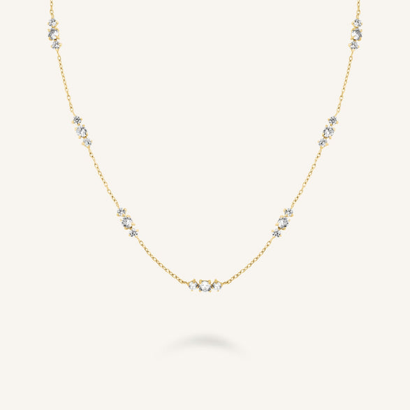 rosefield Triple Stones Necklace Goud