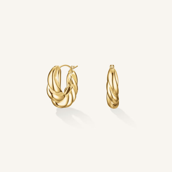 rosefield Twisted Hoops Goud