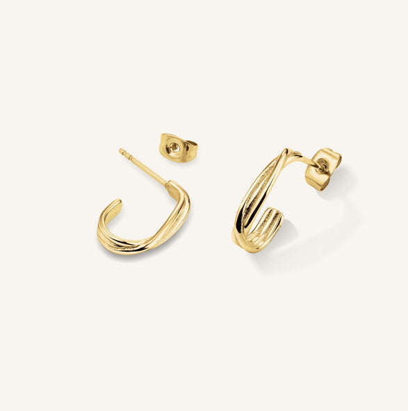 Rosefield Twisted Wire Hoops Goudkleurig