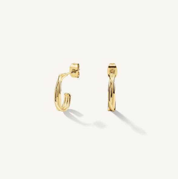 rosefield Twisted Wire Hoops Goudkleurig