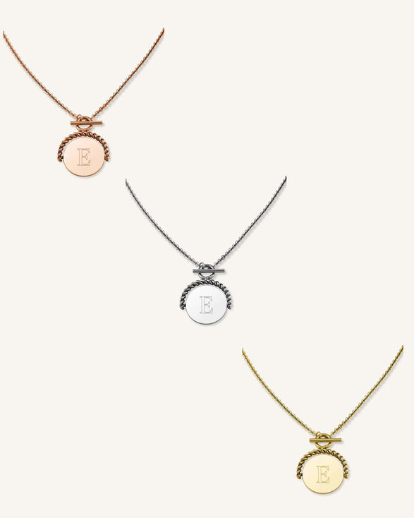 Rosefield Twisting Coin Necklace Goudkleurig