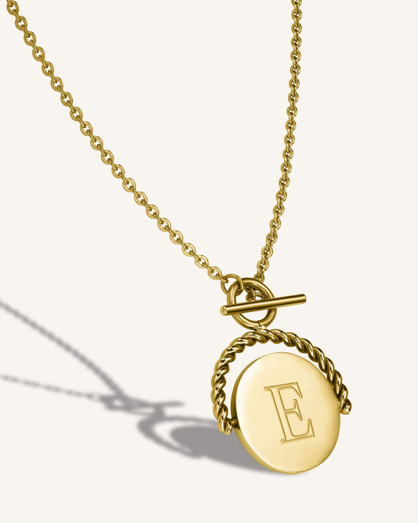 Rosefield Twisting Coin Necklace Goudkleurig