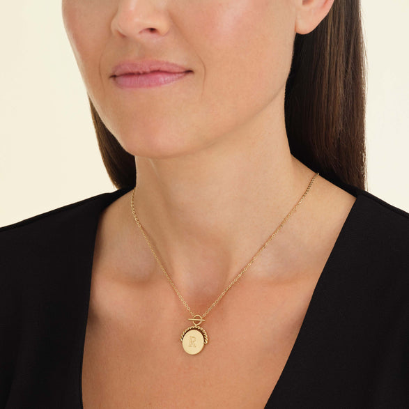 Rosefield Twisting Coin Necklace Goudkleurig