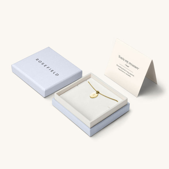 Rosefield Unite Oval Necklace Goudkleurig